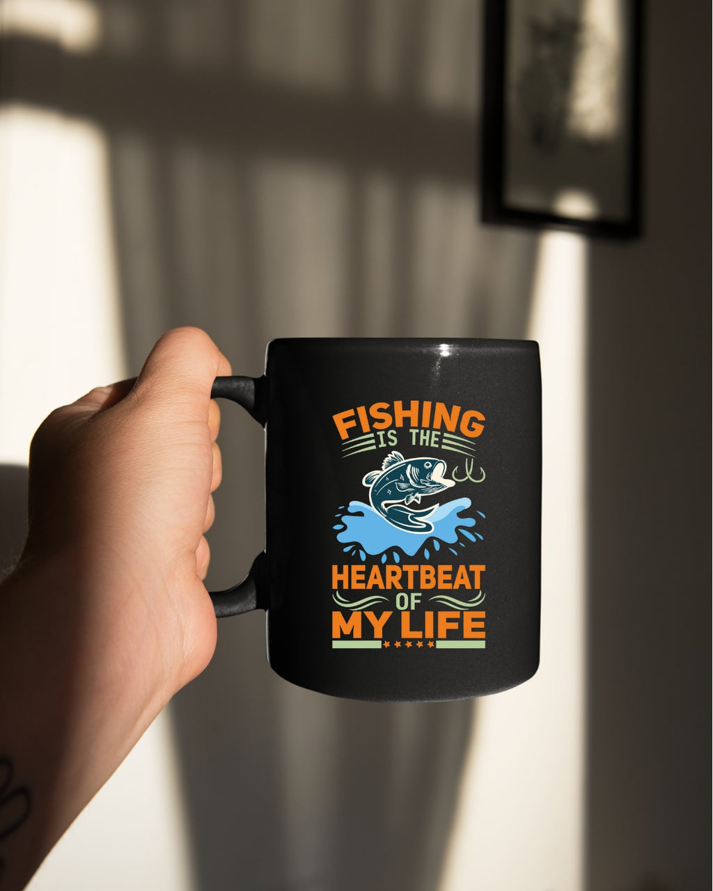 Fishing Is the Heartbeat of My Life Sweatshirt, Crewneck Pullover, Fisherman Gift, Retro Angler Apparel, Outdoor Ocean Fishing Crewneck