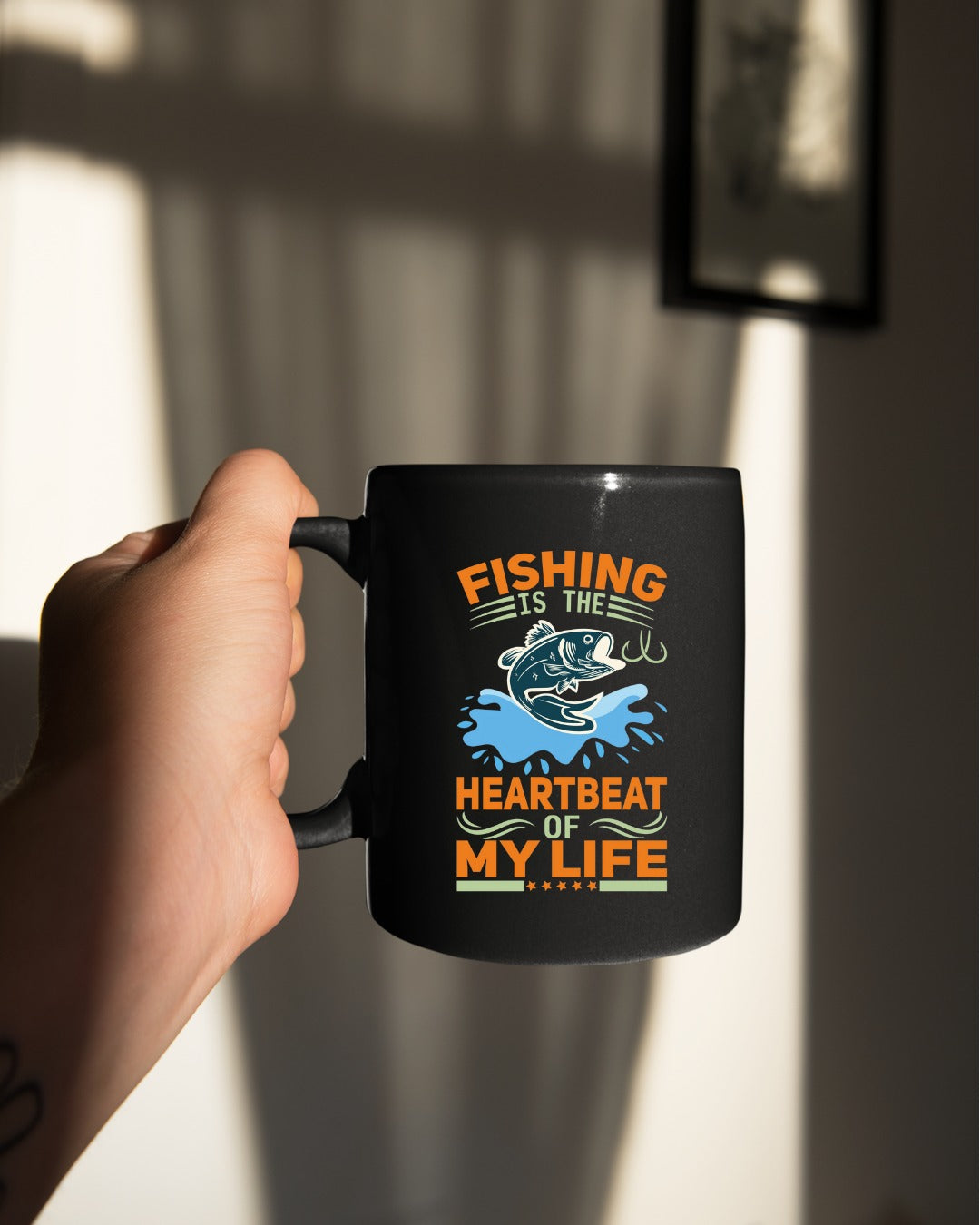 Fishing Is the Heartbeat of My Life Sweatshirt, Crewneck Pullover, Fisherman Gift, Retro Angler Apparel, Outdoor Ocean Fishing Crewneck
