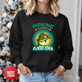 Fishing Is Always a Good Idea Sweatshirt, Retro Bass Fishing Crewneck, Fisherman Gift, Outdoor Angler Pullover, Retro Ocean Fishing Apparel