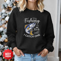 Gone Fishing Be Back If I Catch One Sweatshirt, Fishing Crewneck Pullover, Fisherman Gift, Retro Angler Apparel, Outdoor Bass Fishing Crewneck