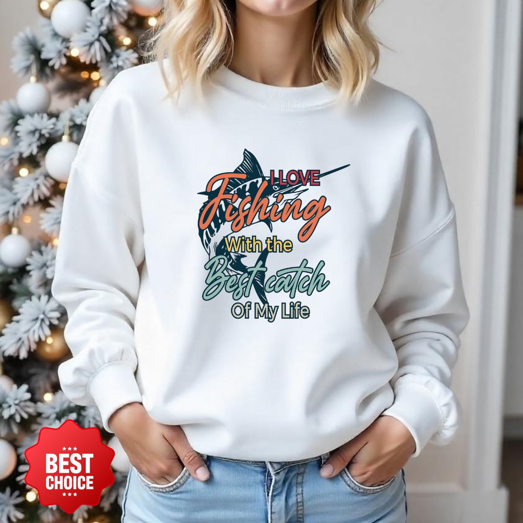I Love Fishing More Than The Big Catch Of My Life Sweatshirt, Crewneck Pullover, Fisherman Gift, Retro Angler Apparel, Outdoor Fishing Crewneck