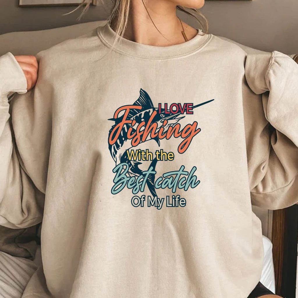 I Love Fishing More Than The Big Catch Of My Life Sweatshirt, Crewneck Pullover, Fisherman Gift, Retro Angler Apparel, Outdoor Fishing Crewneck