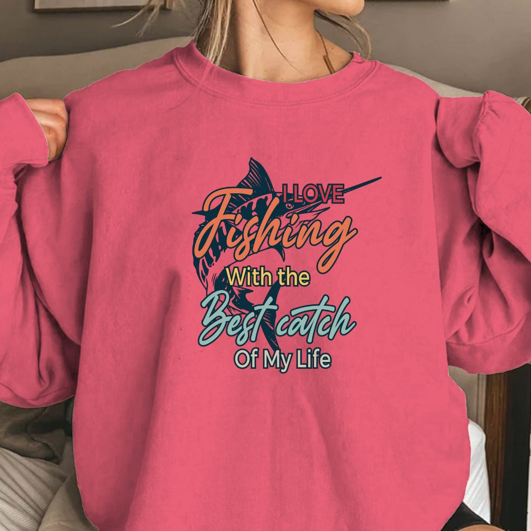 I Love Fishing More Than The Big Catch Of My Life Sweatshirt, Crewneck Pullover, Fisherman Gift, Retro Angler Apparel, Outdoor Fishing Crewneck