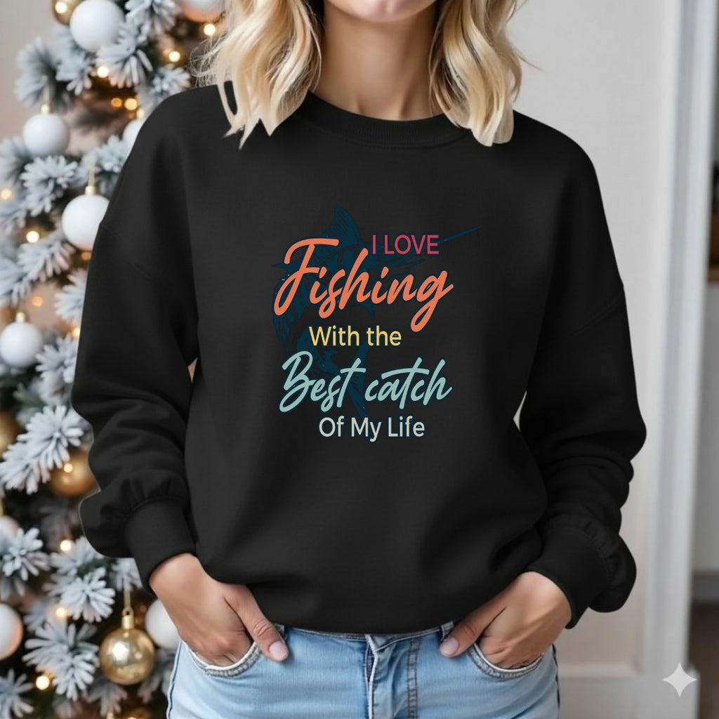 I Love Fishing More Than The Big Catch Of My Life Sweatshirt, Crewneck Pullover, Fisherman Gift, Retro Angler Apparel, Outdoor Fishing Crewneck