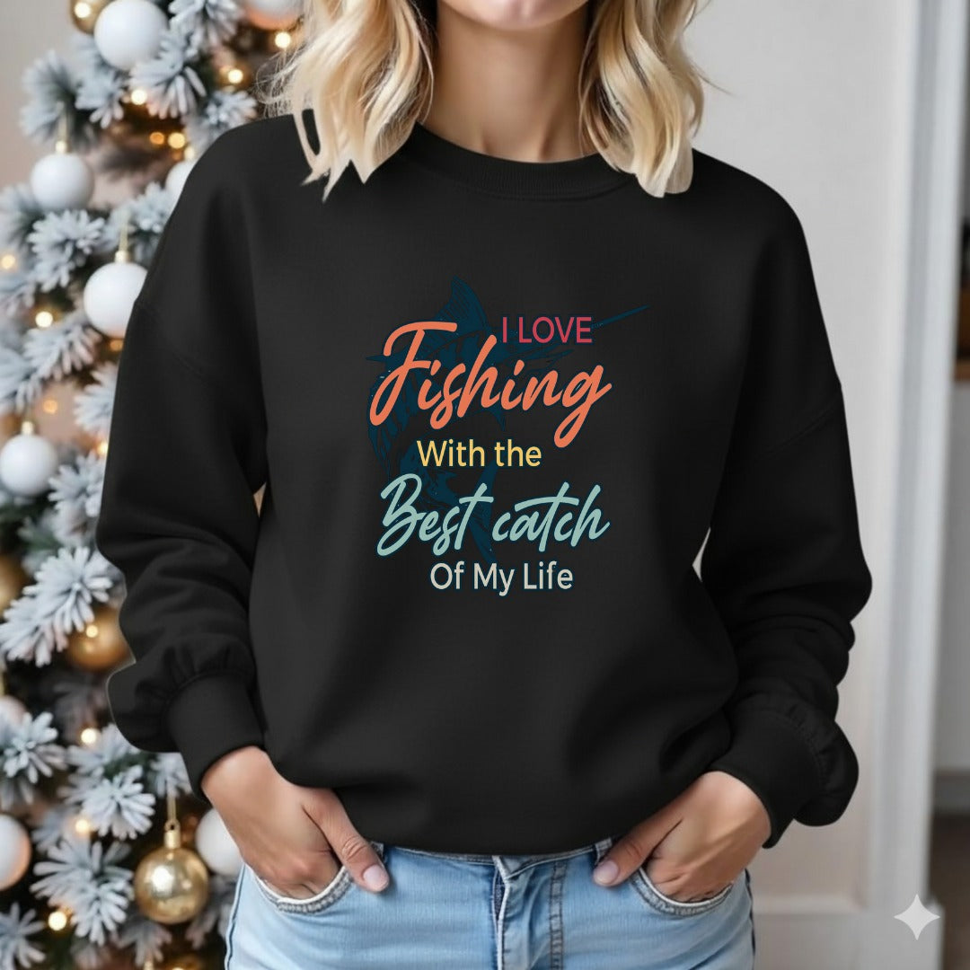 I Love Fishing More Than The Big Catch Of My Life Sweatshirt, Crewneck Pullover, Fisherman Gift, Retro Angler Apparel, Outdoor Fishing Crewneck