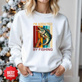 I’m Addicted By Fishing Crewneck Sweatshirt, Retro Bass Design Pullover, Fisherman Gift, Outdoor Angler Apparel, Retro Fishing Crewneck