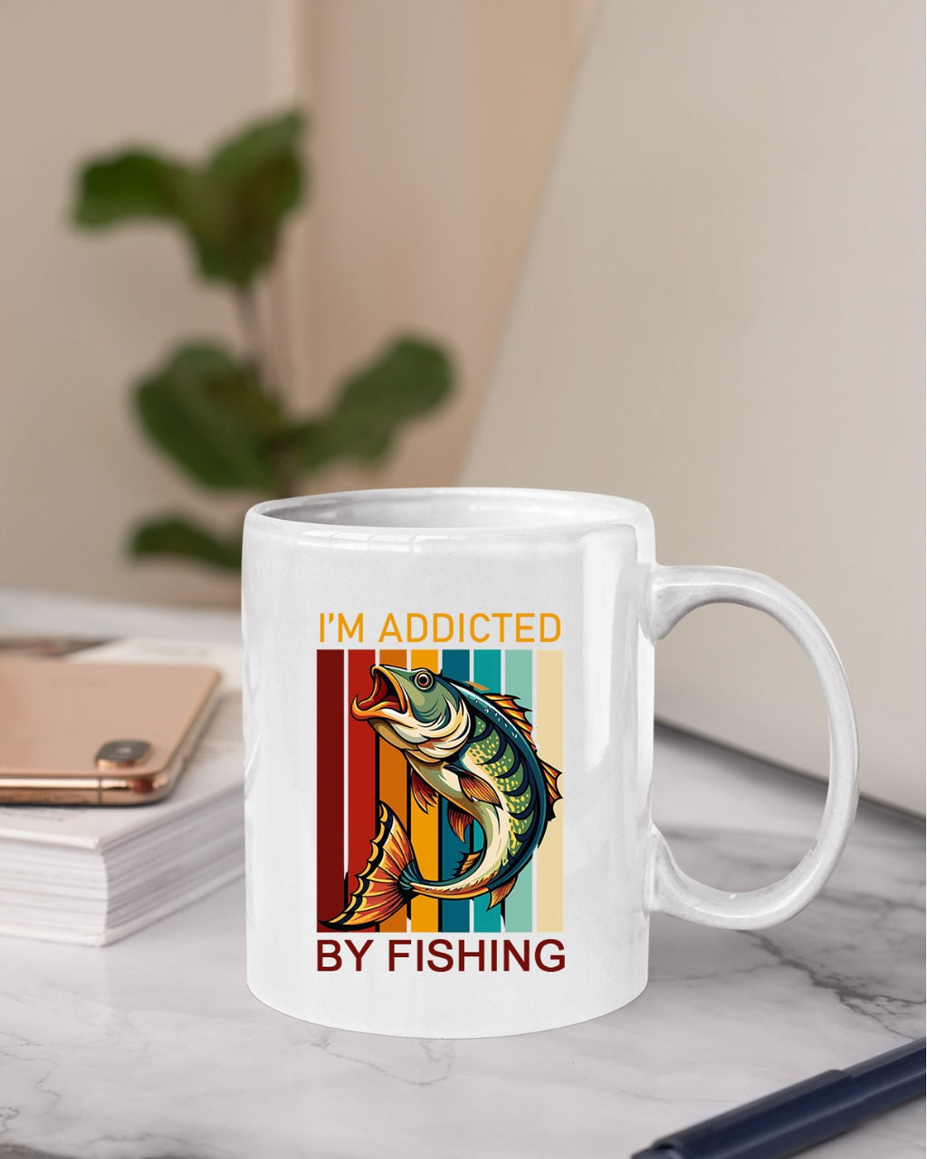 I’m Addicted By Fishing Crewneck Sweatshirt, Retro Bass Design Pullover, Fisherman Gift, Outdoor Angler Apparel, Retro Fishing Crewneck