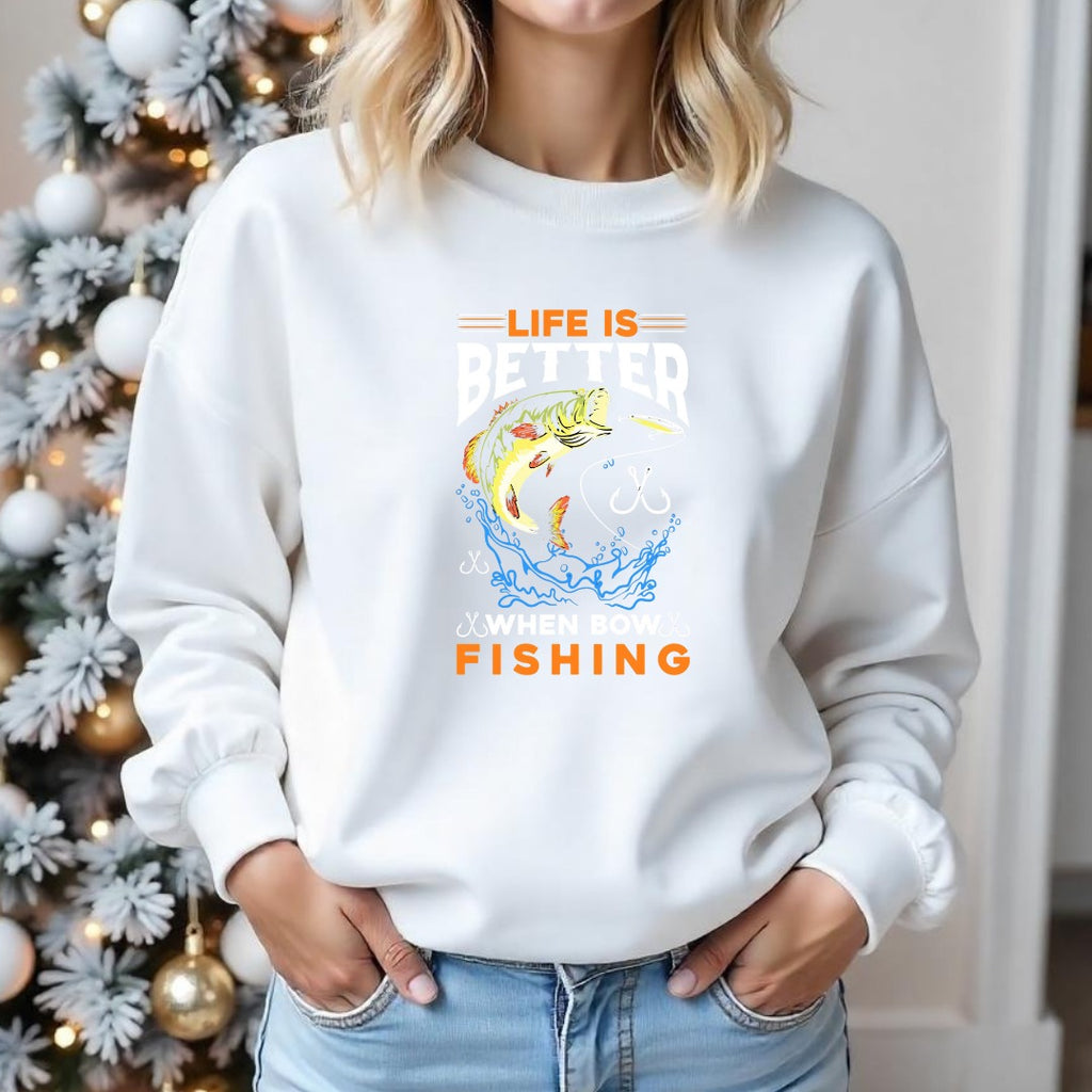 Life Is Fishing Crewneck Sweatshirt, Fishing Life Graphic Pullover, Fisherman Gift, Retro Angler Apparel, Outdoor Ocean Fishing Crewneck