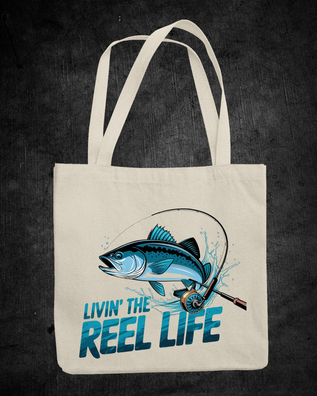 Livin' the Reel Life Fishing Crewneck Sweatshirt, Graphic Pullover for Anglers, Fisherman Gift, Retro Ocean Angler Apparel, Outdoor Fishing Crewneck